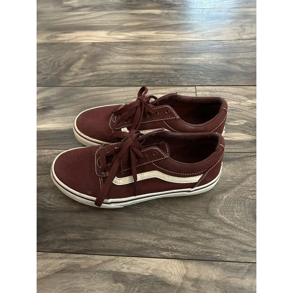 Vans Old Skool Sk8 Low Ward Canvas Burgundy Youth Size 4 Kids Skate See Pic - Picture 8 of 11